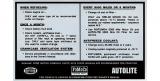 Pegatina especificaciones de servicio
