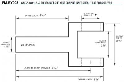Extremo cruceta 200 260 289 1 pulgada 28D Ford Mustang 1965 1966