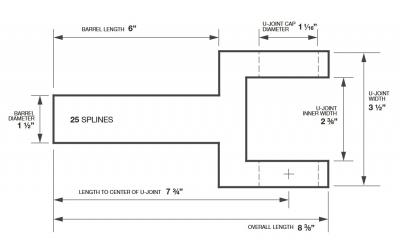 Extremo cruceta V8 1 - 1/16 pulgada 25D Ford Mustang 1965 1973