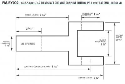 Extremo cruceta V8 small block 1 - 1/16 28D Ford Mustang 1965 1973