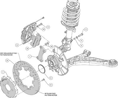 Ford Fiesta Kit discos y pinzas 6P Wilwood Rojas Wilwood 2011 2014