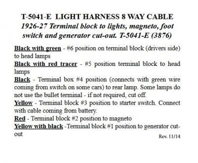 Instalacion electrica luces Ford T 1926 1927