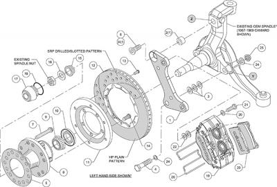 Kit de frenos delantero 4 pistones Chevrolet Camaro 1967 1969