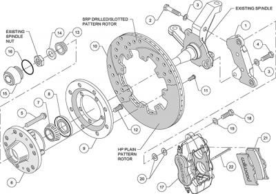 Kit de frenos delantero Ford Mustang II 1974 1978