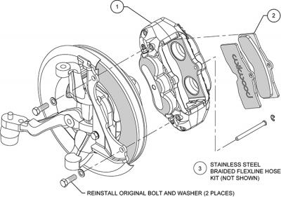 Kit de pinzas delanteras Wilwood Chevrolet Corvette 1965 1982