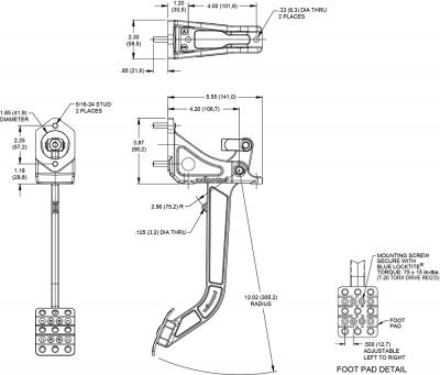 Pedal freno/embrague Wilwood 1950 2023