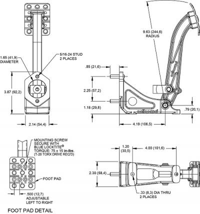 Pedal freno/embrague Wilwood 1950 2023