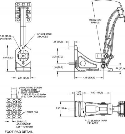 Pedal freno/embrague Wilwood 1950 2023