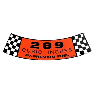 Pegatina filtro de aire 289 4V
