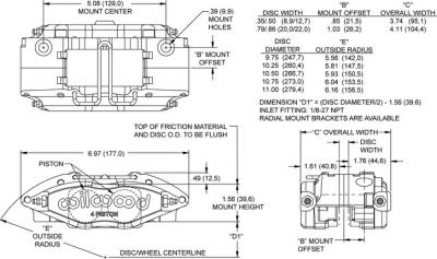 Pinza Wilwood Powerlite Radial Wilwood 1950 2025