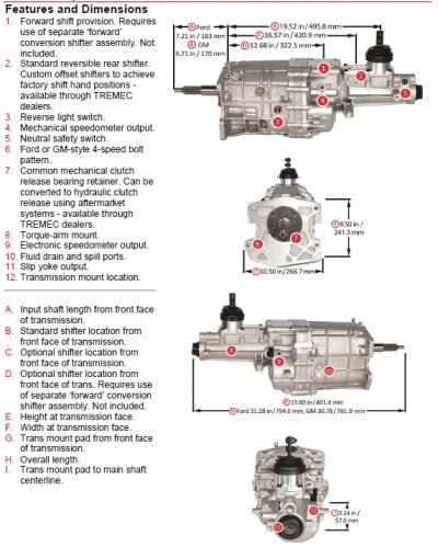 Tremec TKX 5 velocidades Ford Mustang 1964 1973